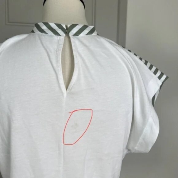 Zara Striped Green and White Cinched‎ Front Top Sz M *note - Picture 10 of 10